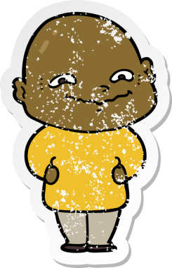 Bir insan tarafından çizilmiş ürkütücü bir çizgi filmin stresli çıkartması.