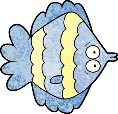 bir insan tarafından çizilmiş karikatür düz balık