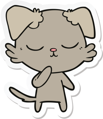 Bir insan tarafından çizilmiş şirin bir köpeğin çıkartması.