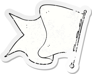 Bir insan tarafından çizilmiş beyaz bir bayrağın gerici gerilimli çıkartması