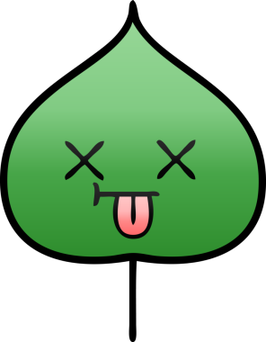 Bir insan tarafından çizilmiş dışavurumsal yaprağın gölgelenmiş çizimi