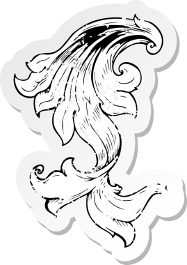 Geleneksel bir elin, insan eliyle çizilmiş gerilmiş depresif çıkartması.