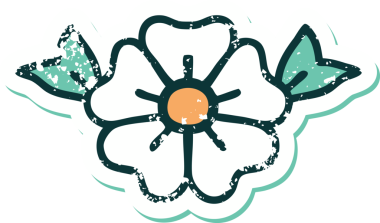 Bir insan tarafından çizilmiş bir çiçeğin sembolik dövmesi.