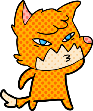 Bir insan tarafından çizilmiş akıllı çizgi film tilkisi.