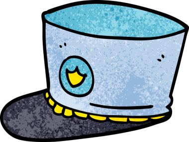 Bir insan tarafından çizilmiş karikatür bandı şapkası.