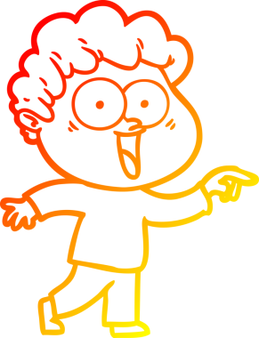 Bir insan tarafından çizilmiş mutlu bir adamın çizgi çizimi.