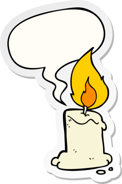 Bir insan tarafından çizilmiş balon çıkartmalı çizgi film mumu.