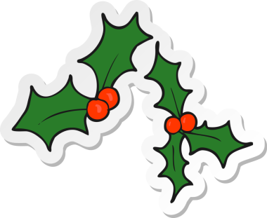 Bir insan tarafından çizilmiş Noel karikatürü çıkartması.