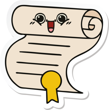 Bir insan tarafından çizilmiş şirin bir çizgi film sözleşmesinin çıkartması.