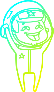 Bir insan tarafından çizilmiş gülen astronotun soğuk gradyan çizimi