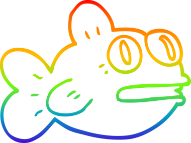 gökkuşağı gradyan çizgisi bir insan tarafından çizilmiş karikatür balığı çizimi