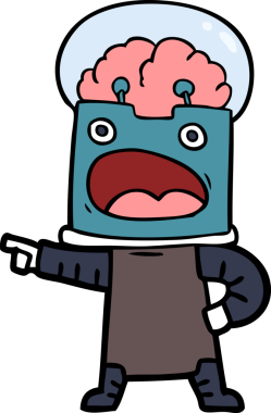 Bir insan tarafından çizilmiş çizgi film robotu