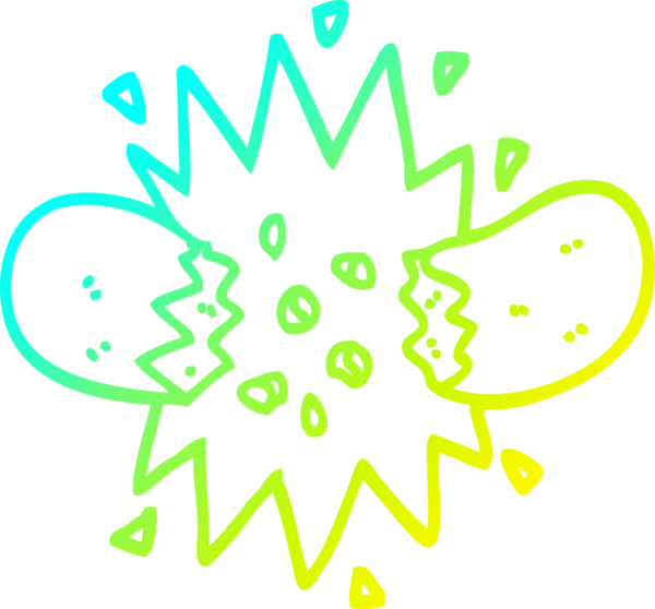 Bir insan tarafından çizilmiş patlayan sosisin soğuk gradyan çizimi.