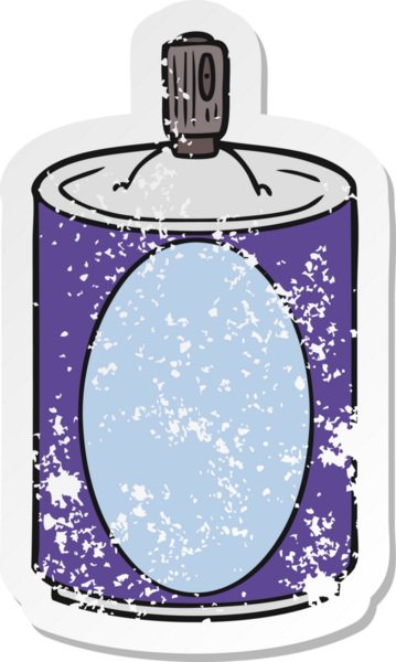 Bir insan tarafından çizilmiş karikatür spreyinin sıkıntılı çıkartması.