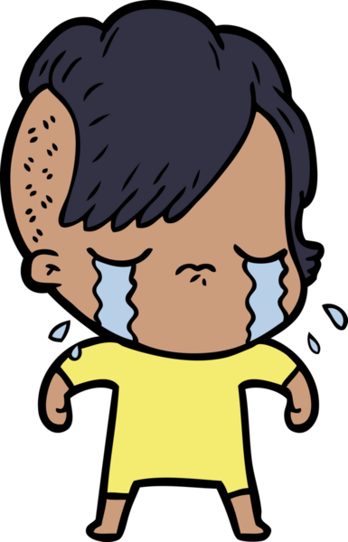 Bir insan tarafından çizilmiş ağlayan bir kız.