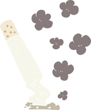 Bir insan tarafından çizilen sigaranın düz renk çizimi