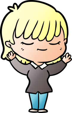 Bir insan tarafından çizilmiş karikatür kadın.