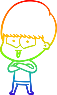 gökkuşağı gradyan çizgi çizimi bir insan tarafından çizilmiş mutlu bir çocuk