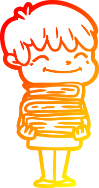 Bir insan tarafından çizilen mutlu bir çocuğun sıcak çizgi çizimi.