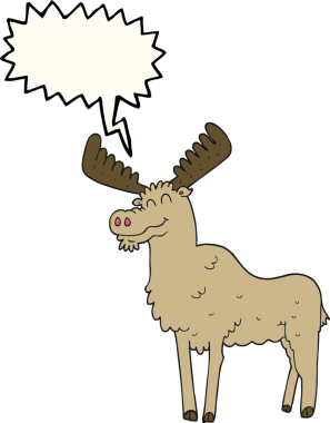 Bir insan tarafından çizilmiş serbest konuşma kabarcığı çizgi film geyiği