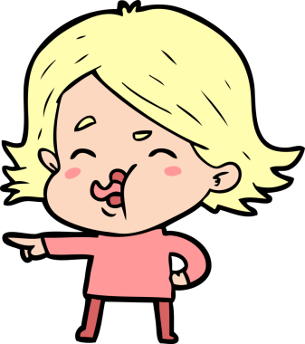 Bir insan tarafından çizilen karikatür kızı.