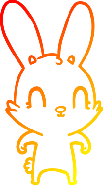 Bir insan tarafından çizilmiş sevimli bir tavşan çizimi.