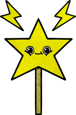 Bir insan tarafından çizilmiş sihirli bir değneğin retro grunge dokusu