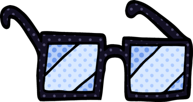 bir insan tarafından çizilmiş karikatür kare gözlüğü.