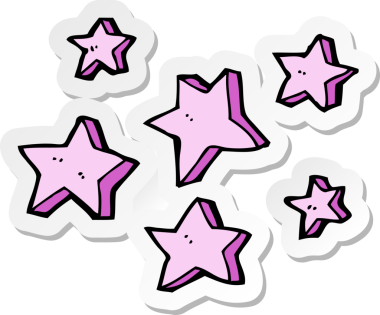 Bir insan tarafından çizilmiş bir çizgi film yıldızının çıkartması.