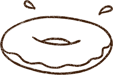 Bir insan tarafından çizilmiş buzlu çörek kömürü.