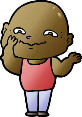 Bir insan tarafından çizilmiş ürkütücü bir çizgi film.