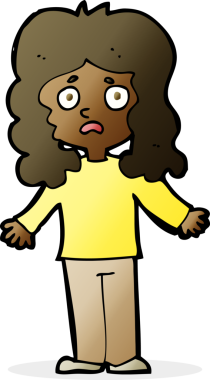 Bir insan tarafından çizilmiş endişeli bir karikatür.