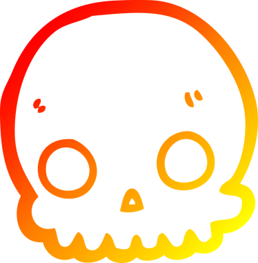 Bir insan tarafından çizilmiş bir karikatür kafatası çizimi