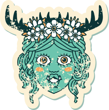 Retro Dövme Biçimli Ork karakteri bir insan tarafından çizilmiş