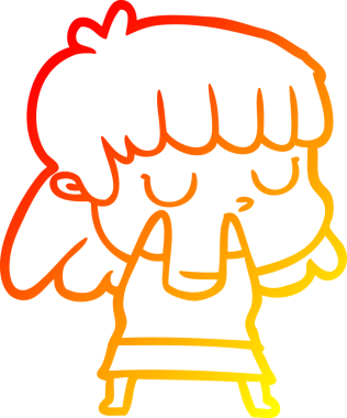 Bir insan tarafından çizilmiş bir çizgi film karakterinin sıcak çizgi çizimi