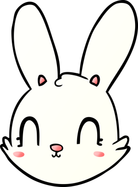 Bir insan tarafından çizilmiş tavşan surat.