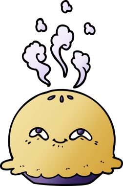 Bir insan tarafından çizilmiş çizgi film pastası.