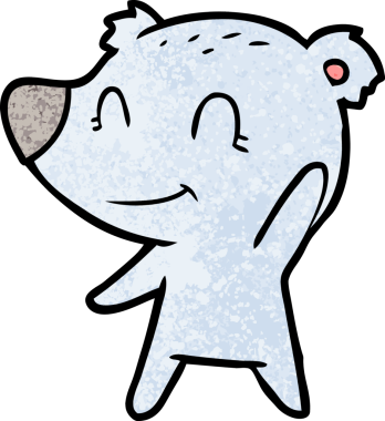 Bir insan tarafından çizilmiş dost canlısı ayı çizgi filmi.