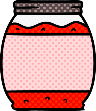 Bir insan tarafından çizilmiş bir çilek reçeli karalaması.