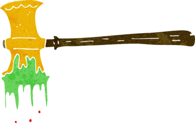 Bir insan tarafından çizilmiş katil baltası.