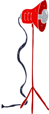 Bir insan tarafından çizilmiş karikatür fotoğraf stüdyosu lambası.