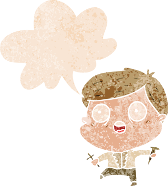 Çizgi filmci, konuşma baloncuğu olan vampirleri avlıyor. Bir insan tarafından çizilmiş dertli eski tarz.