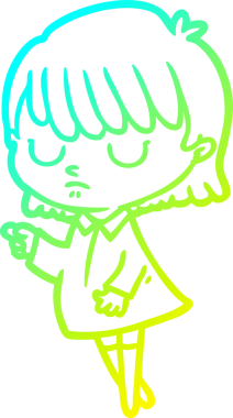 Bir insan tarafından çizilmiş bir karikatür kadın çizimi.