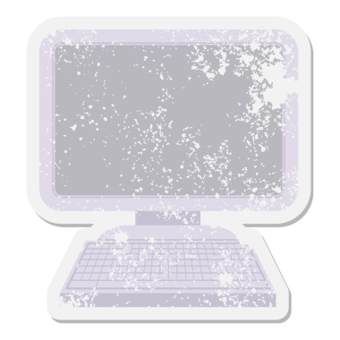 Bir insan tarafından çizilmiş bilgisayar grunge etiketi