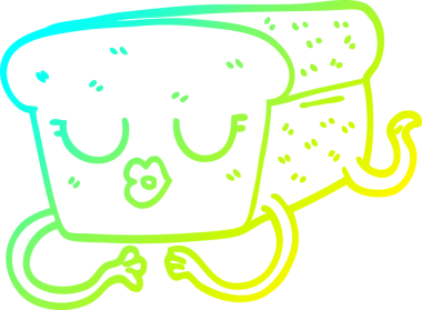 Bir insan tarafından çizilmiş bir somun ekmeğin soğuk gradyan çizimi