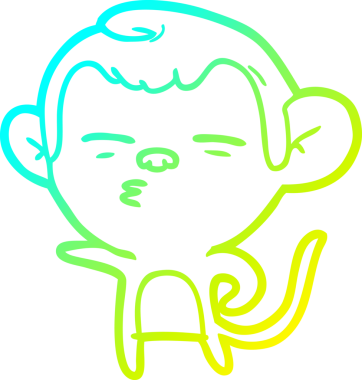 Bir insan tarafından çizilmiş şüpheli bir maymunun soğuk gradyan çizimi