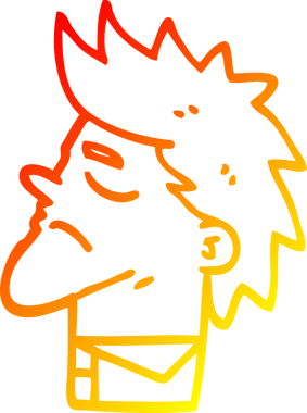 Bir insan tarafından çizilmiş küstah bir çizgi film karakteri.