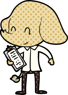 Bir insan tarafından çizilmiş şirin bir fil.