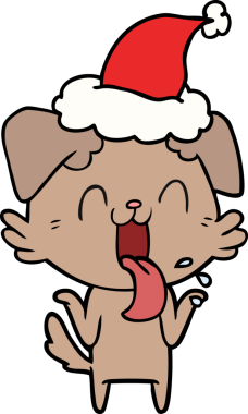 Bir insan tarafından çizilmiş, omuz silken, nefes nefese bir köpeğin el çizimi.