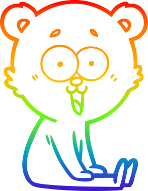 Bir insan tarafından çizilmiş gülen oyuncak ayının çizdiği gökkuşağı gradyan çizgisi.